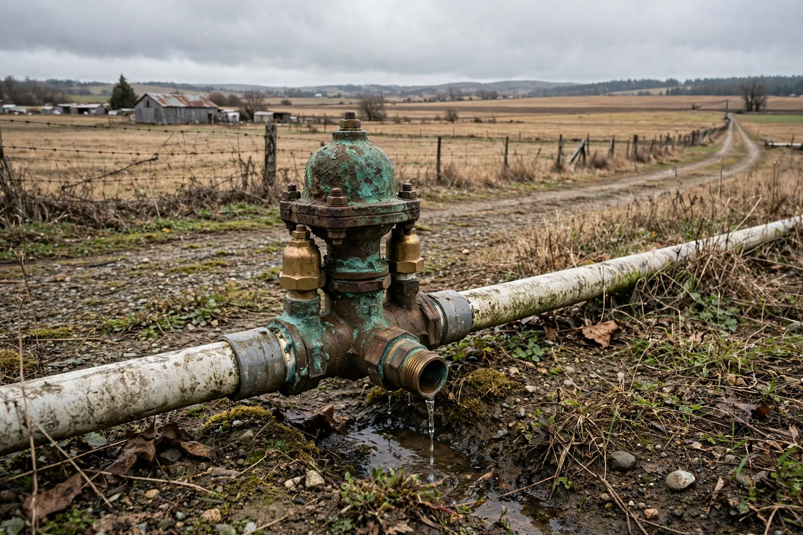 Before photo, Irrigation Backflow Rebuild in St. Charles, by Waldorf Plumbing Company