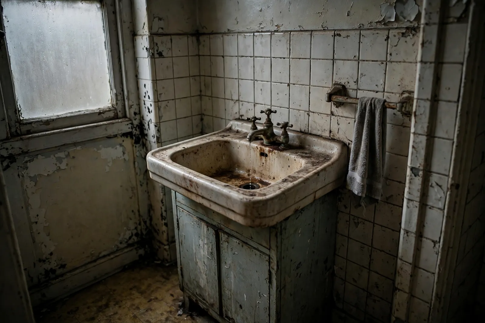 Before photo, Plumbing Turn at a Rental Home in Carrington, by Waldorf Plumbing Company