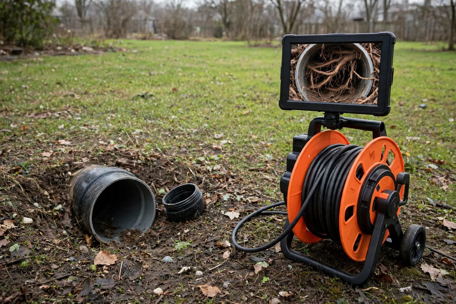 Before photo,  Camera Inspection of a Repeat Clog in Dorchester, by Waldorf Plumbing Company